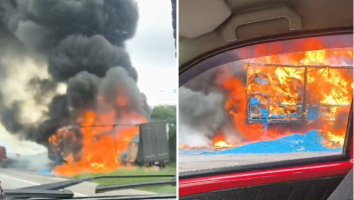 Acidente entre ônibus e moto deixa um ferido grave e bloqueia faixas da Dutra em Lorena