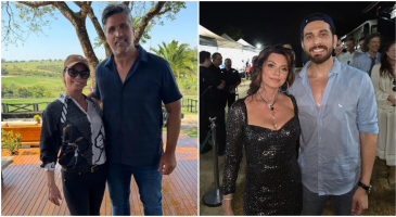 Durante passagem pelo Brasil para show exclusivo, famosos 'tietam' Shania Twain no interior de SP