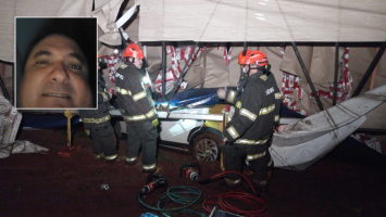 Sobrevivente preso às ferragens por quase uma hora em carro esmagado por caminhão grava momento do resgate: 'Sentindo o ar puro já' 