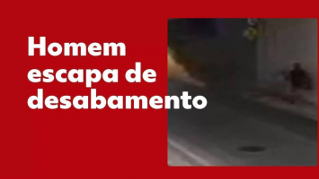 Imóvel desaba em Guararema e quase atinge homem que caminhava pelo local; VÍDEO
